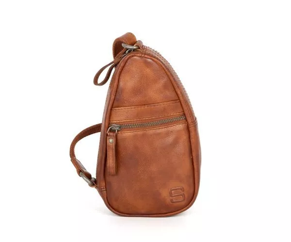 spikes & sparrow Spikes & Sparrow Leren Slingbag – Lareyna – Brandy Cognac