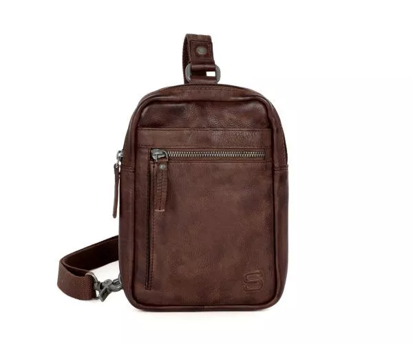 spikes & sparrow Spikes & Sparrow Leren Slingbag – Rustler – Donkerbruin