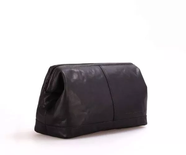 Spikes & Sparrow Spikes & Sparrow Leren Toilettas – Cody – Zwart