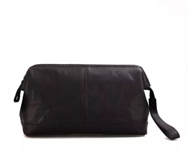 spikes & sparrow Spikes & Sparrow Leren Toilettas – Cody – Zwart