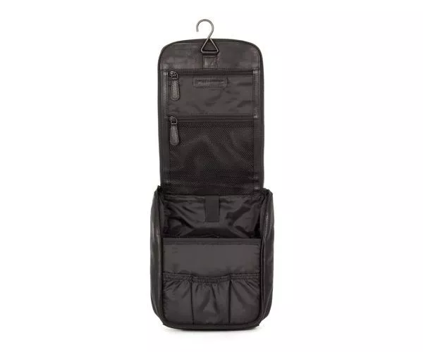 Spikes & Sparrow Spikes & Sparrow Leren Toilettas – Midian – Zwart