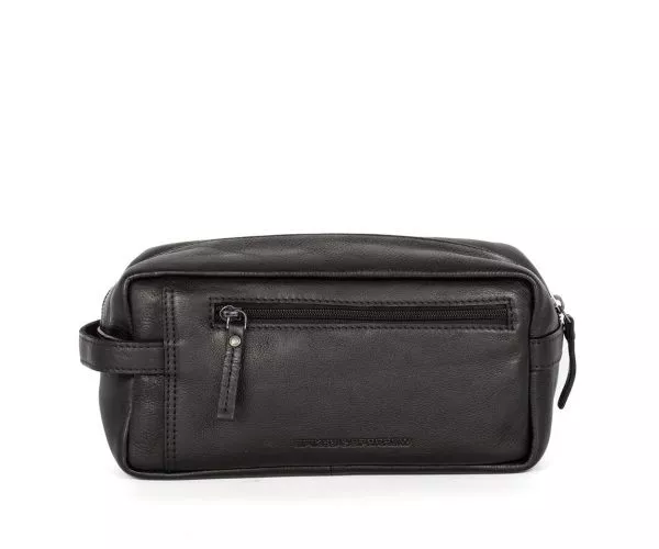 Spikes & Sparrow Spikes & Sparrow Leren Toilettas – Pecos – Zwart