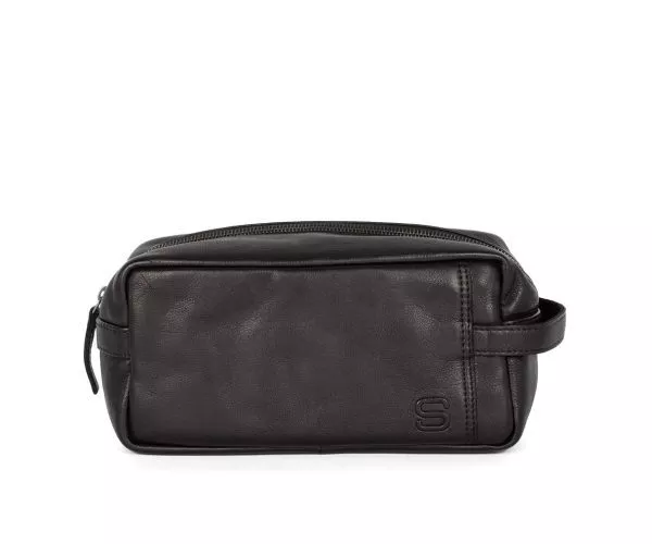 spikes & sparrow Spikes & Sparrow Leren Toilettas – Pecos – Zwart spikes & sparrow Spikes & Sparrow Leren Toilettas – Pecos – Zwart