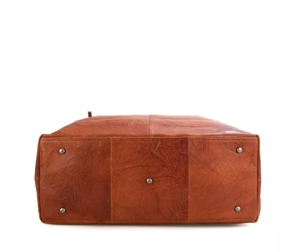 Spikes & Sparrow Spikes & Sparrow Leren Weekendtas – Atlanta – Brandy Cognac