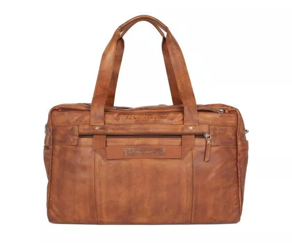 Spikes & Sparrow Spikes & Sparrow Leren Weekendtas – Brian – Brandy Cognac