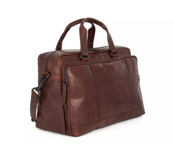 Spikes & Sparrow Spikes & Sparrow Leren Weekendtas – Nyles – Donkerbruin