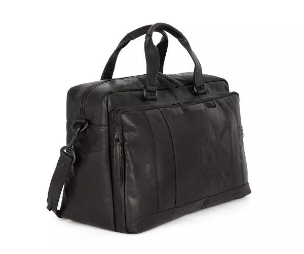 Spikes & Sparrow Spikes & Sparrow Leren Weekendtas – Nyles – Zwart