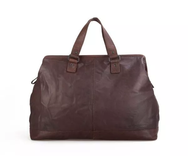 spikes & sparrow Spikes & Sparrow Leren Weekendtas – Silverado – Donker Bruin