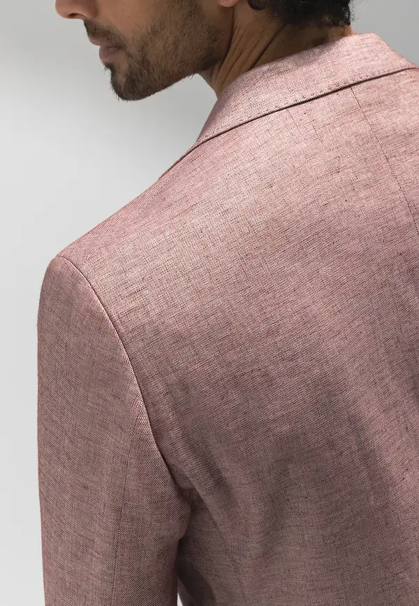 State Of Art ATELIER Blazer Van Een Linnenmix Kersrood/warm Grijs