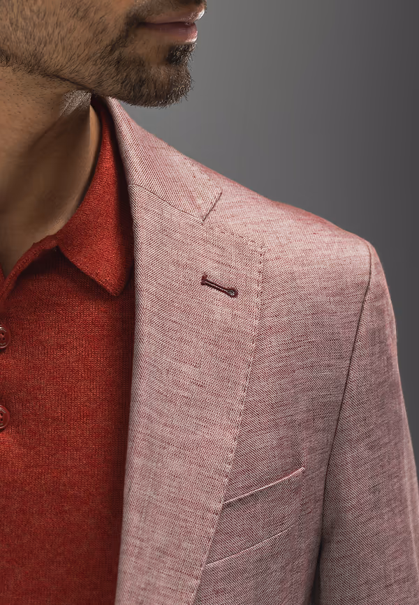 State Of Art ATELIER Blazer Van Een Linnenmix Kersrood/warm Grijs