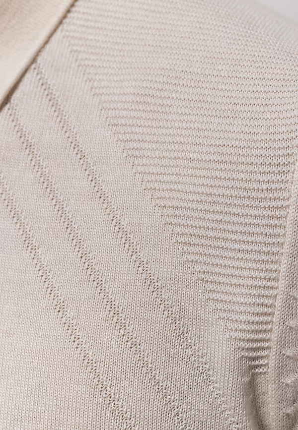 State Of Art ATELIER Gebreide Polo Met Halve Rits Wit Uni