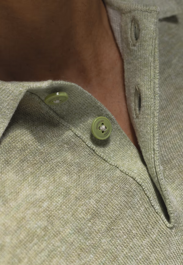 State Of Art ATELIER Gebreide Polo Met Korte Mouwen Lichtgroen Uni