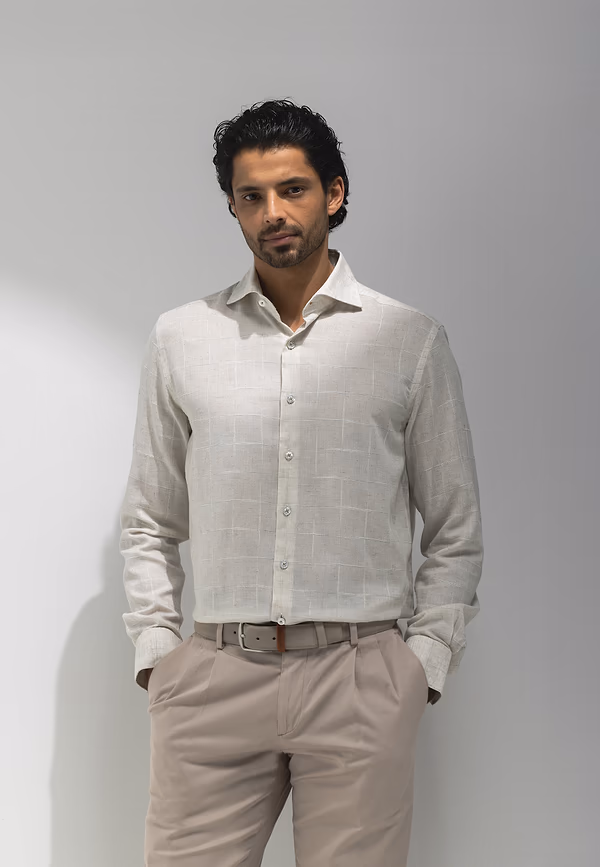 state of art ATELIER overhemd met ruitdessin kit/wit