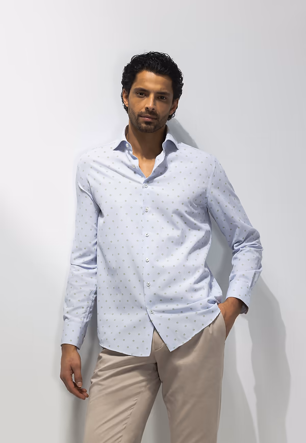 state of art ATELIER overhemd van biologisch katoen lichtblauw/wit