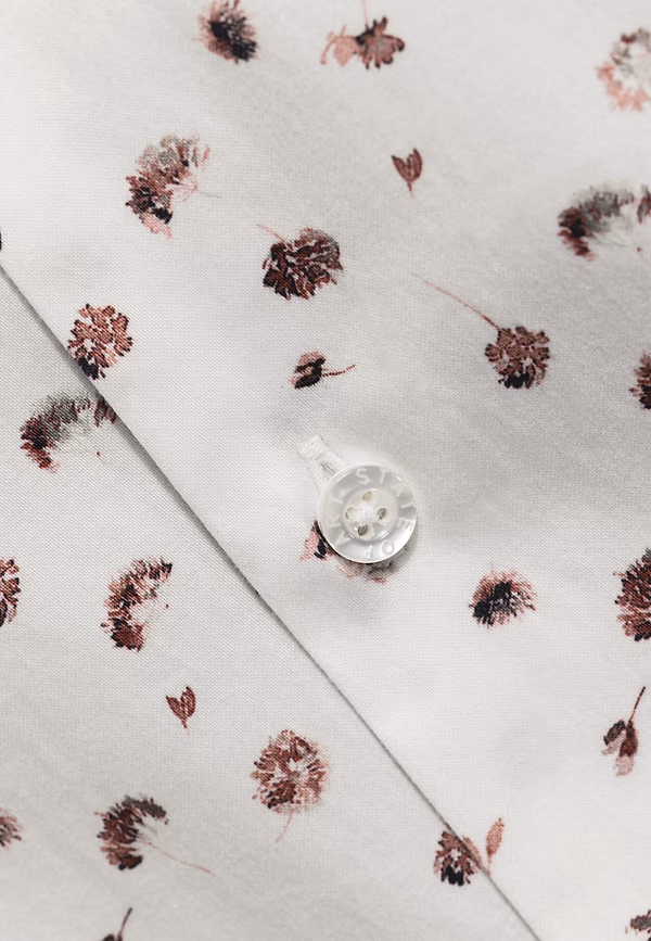 State Of Art ATELIER Overhemd Van Satijn-stretchstof Wit/kersrood