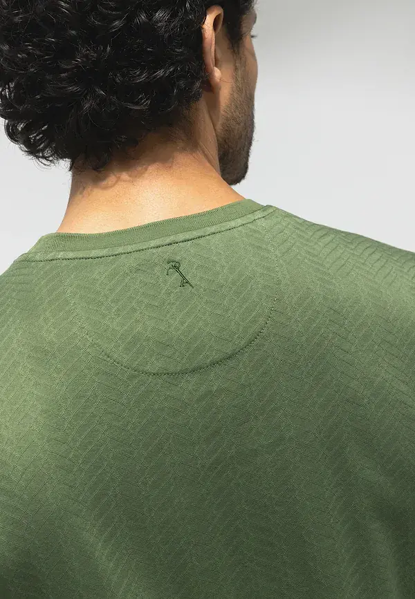 State Of Art ATELIER T-shirt Van Gemerceriseerd Katoen Mosgroen Uni