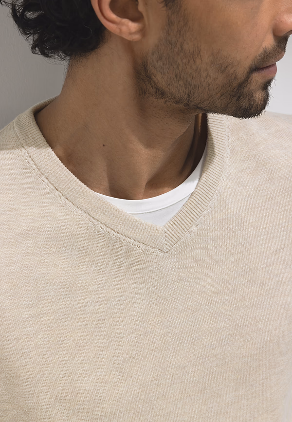 State Of Art ATELIER V-hals Trui Van Een Linnenmix Kit Uni