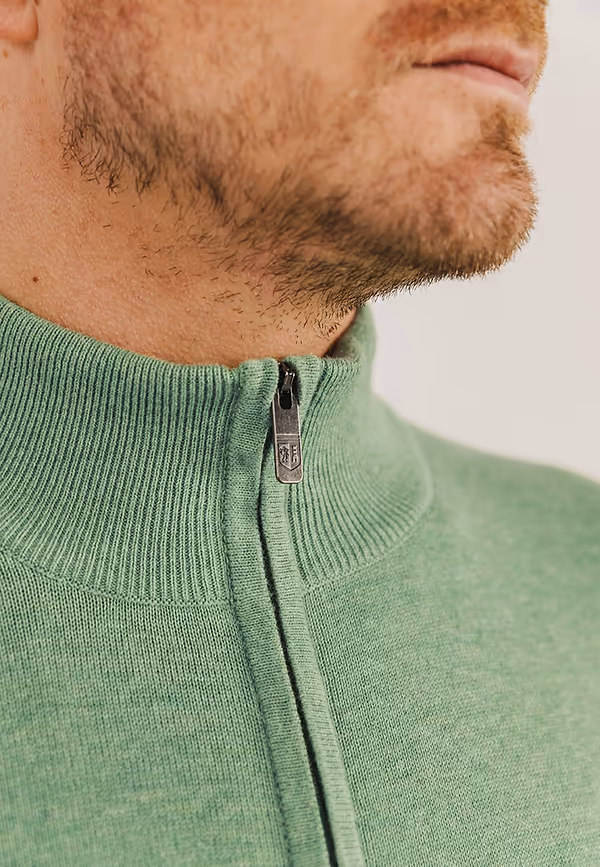 State Of Art Basis Trui Met Halve Rits Bladgroen Uni