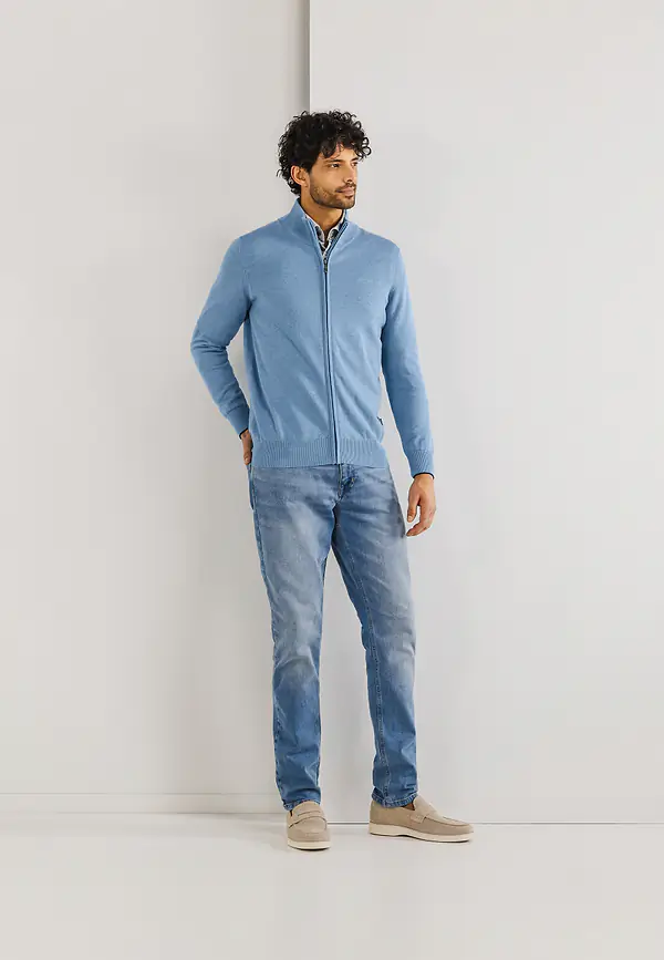 State Of Art Basis Vest Met Ritssluiting Grijsblauw Uni