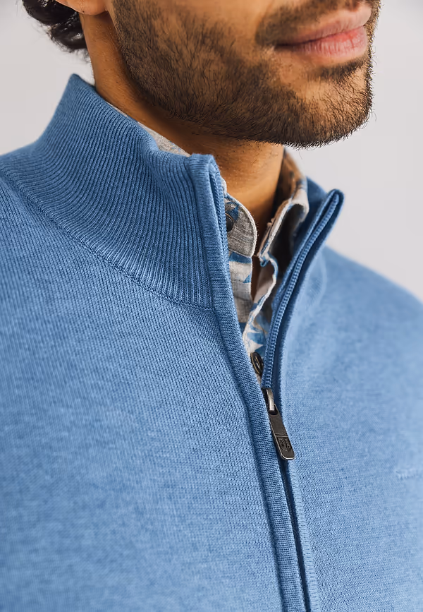 State Of Art Basis Vest Met Ritssluiting Grijsblauw Uni