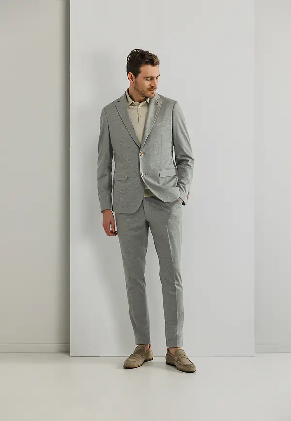 State Of Art Blazer Van Gebreide Stof Bladgroen Uni