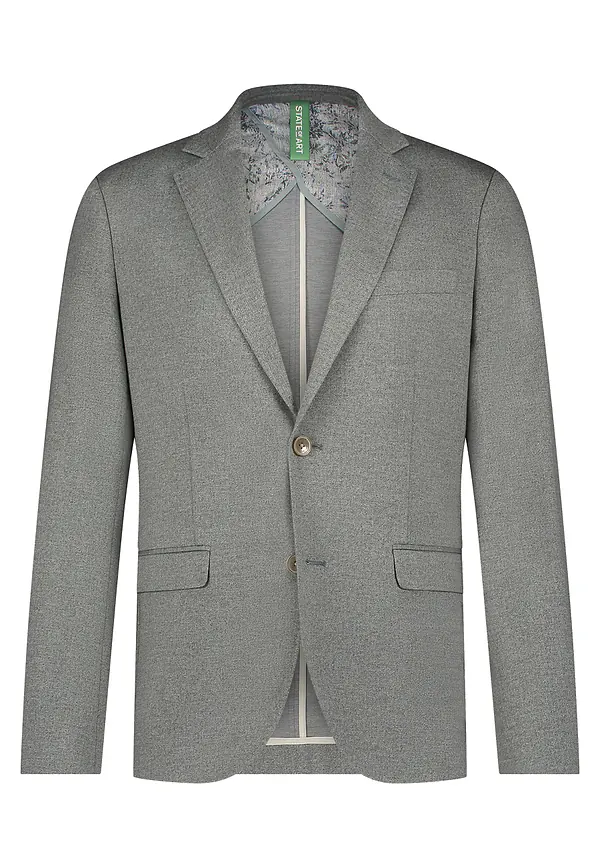 State Of Art Blazer Van Gebreide Stof Bladgroen Uni