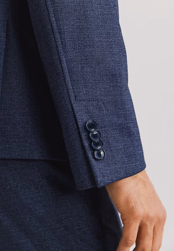 State Of Art Blazer Van Gebreide Stof Donkerblauw Uni