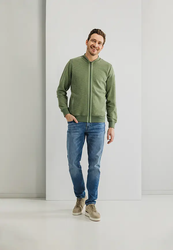 State Of Art Bombervest Van Sweatstof Bladgroen Uni