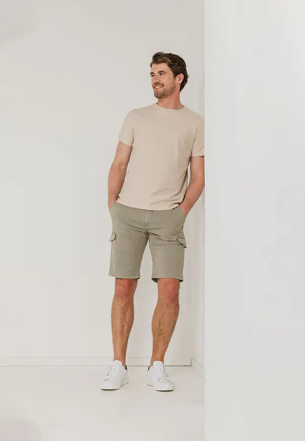 State Of Art Cargoshort Met All-over Print Beige/taupe