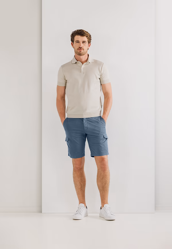 State Of Art Cargoshort Met All-over Print Grijsblauw/taupe