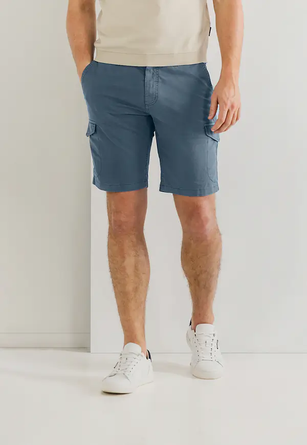 state of art Cargoshort met all-over print grijsblauw/taupe