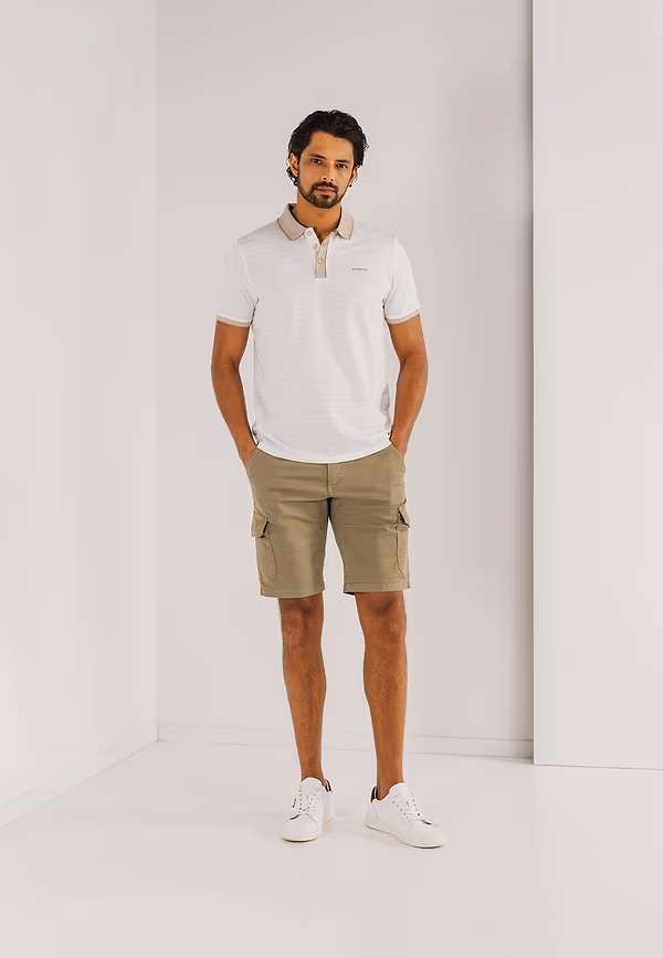 state of art Cargoshort met all-over print khaki/taupe