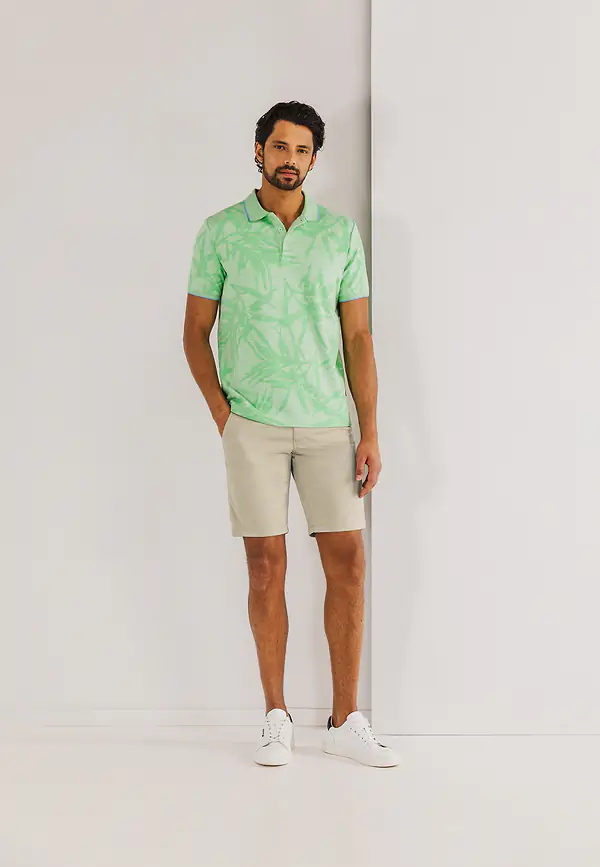 state of art Chinoshort van een katoenmix beige uni