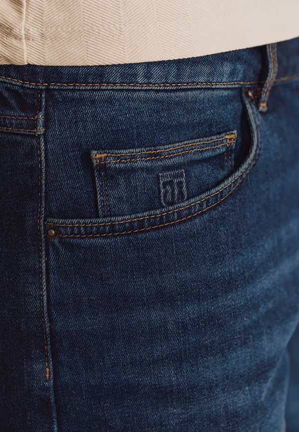 State Of Art Denim Short Van Een Katoen-mix Marine Uni