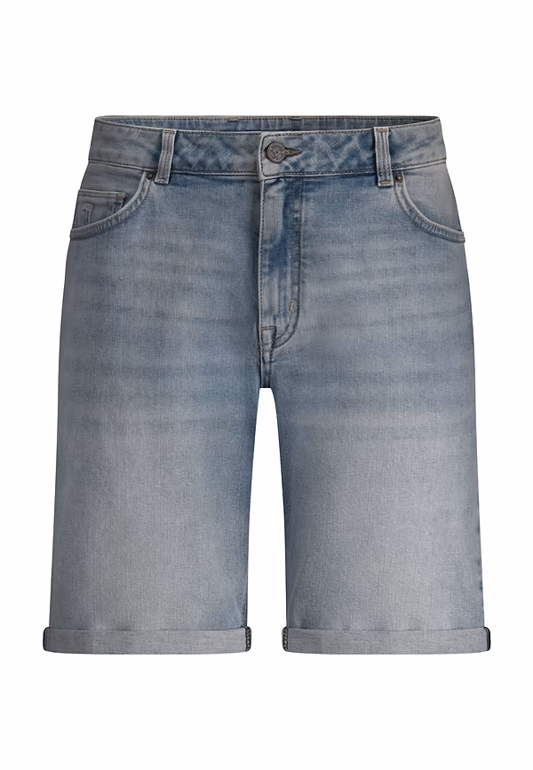 State Of Art Denim Short Van Een Katoen-mix Mintblauw Uni