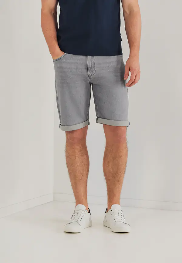 state of art Denim short van katoen-stretch zilvergrijs uni