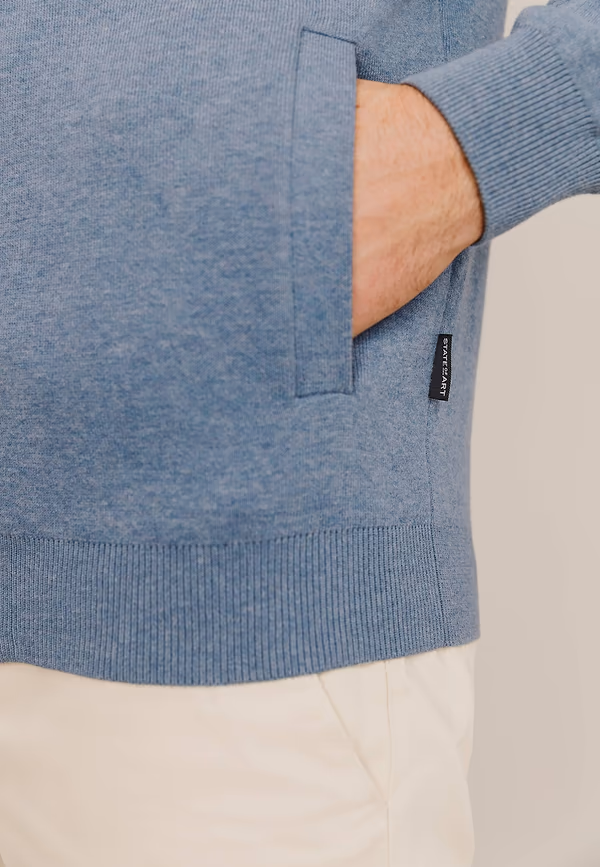 State Of Art Dubbelzijdig Gebreid Vest Grijsblauw/kit