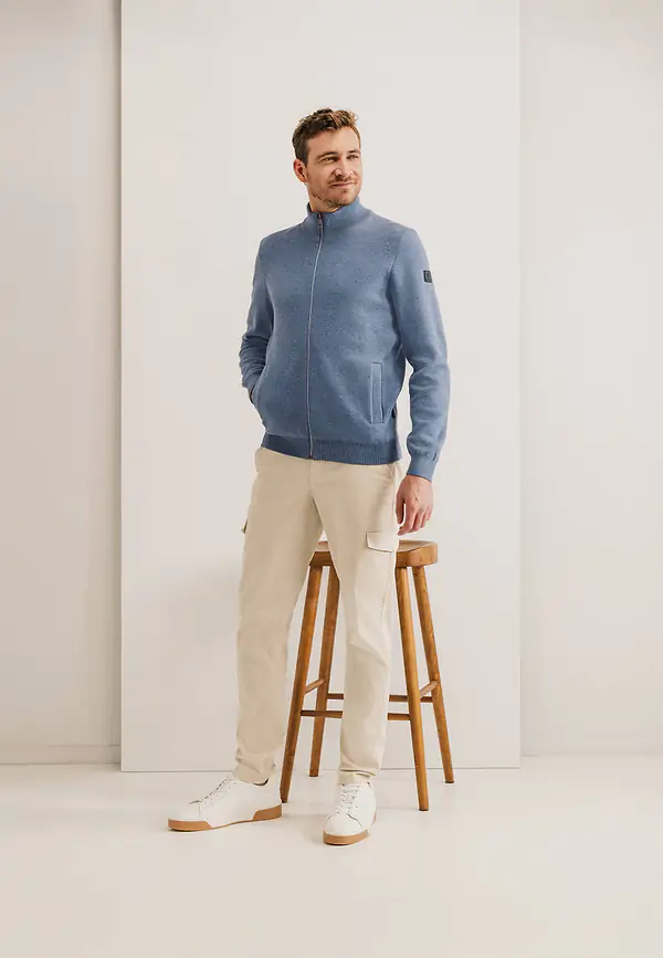 state of art Dubbelzijdig gebreid vest grijsblauw/kit