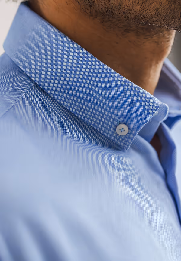 State Of Art ESSENTIALS Oxford Overhemd Wit/grijsblauw