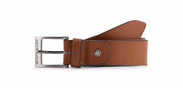 state of art ESSENTIALS riem van italiaans leer cognac uni