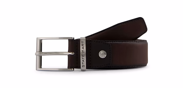 state of art ESSENTIALS riem van ranger leder donkerbruin uni