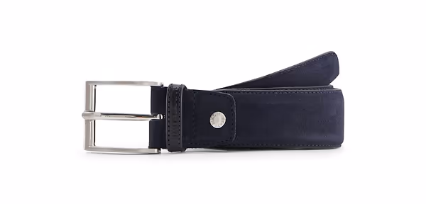 state of art ESSENTIALS riem van suède donkerblauw uni