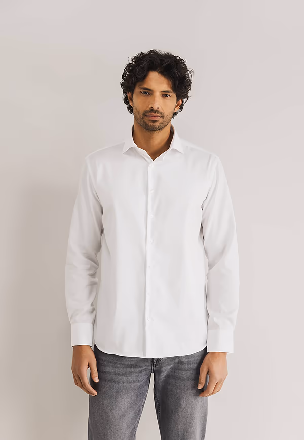 state of art ESSENTIALS strijkvrij overhemd wit uni