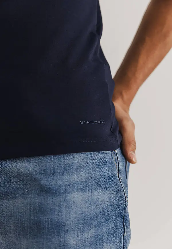 State Of Art ESSENTIALS T-shirt Van Biologisch Katoen Donkerblauw Uni