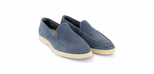state of art GANGA mocassin van suéde grijsblauw uni