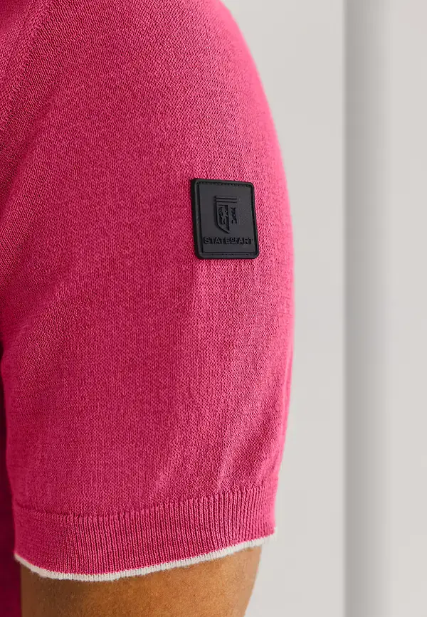 State Of Art Gebreide Polo Met Korte Mouwen Flamingo Uni