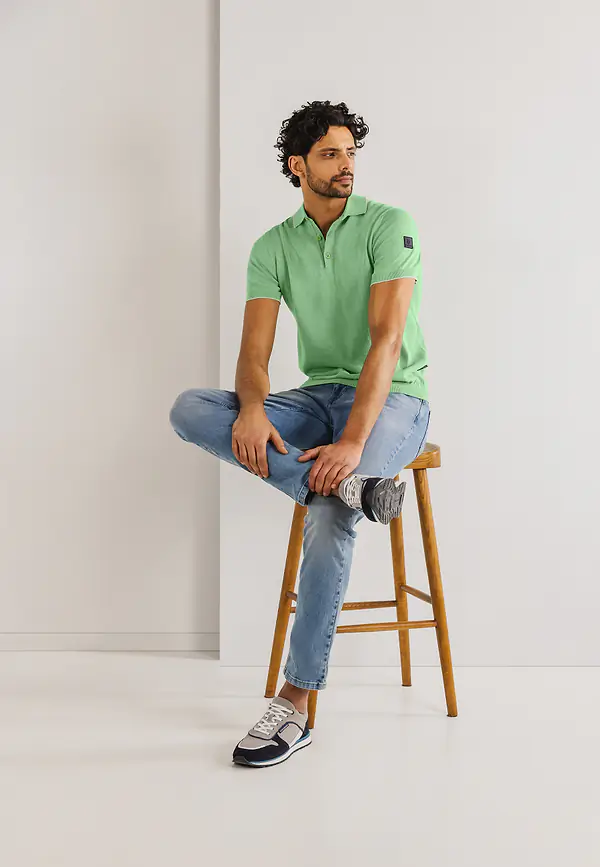 state of art Gebreide polo met korte mouwen jade uni