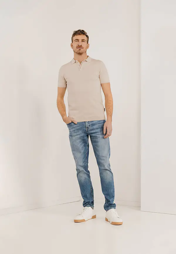 State Of Art Gebreide Polo Met Korte Mouwen Kit Uni