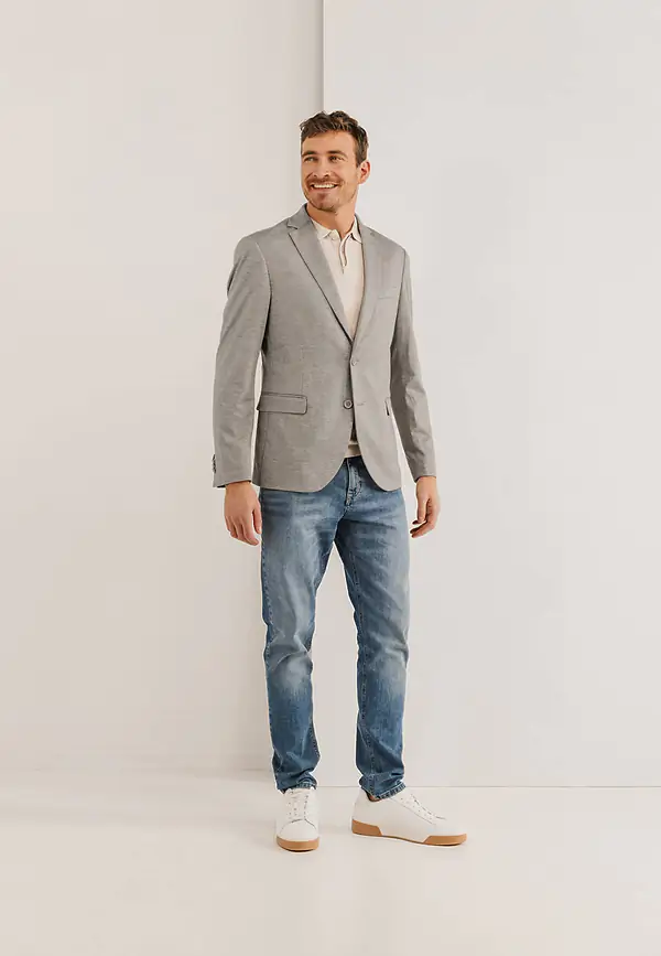 State Of Art Gemêleerde Blazer Van Gebreide Stof Beige/kit