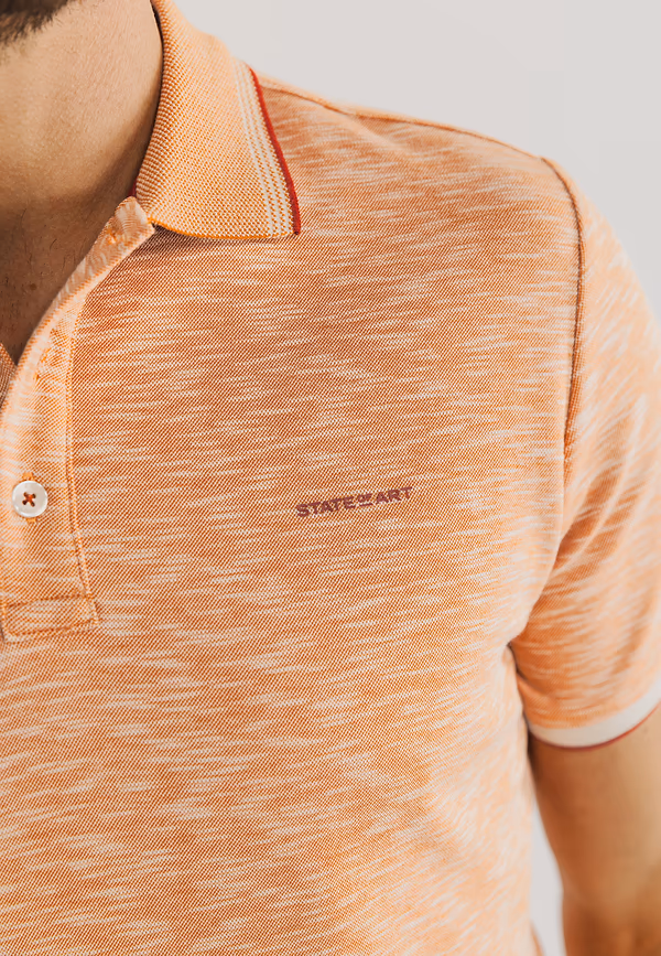 State Of Art Gemêleerde Polo Met Streepdetails Mango Uni